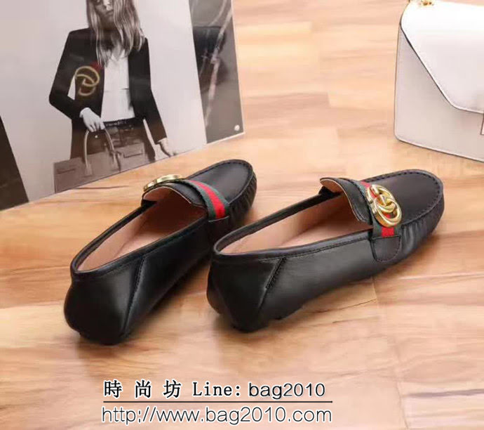 GUCCI古馳 最新爆款 牛皮 女士平底單皮鞋 QZS1230